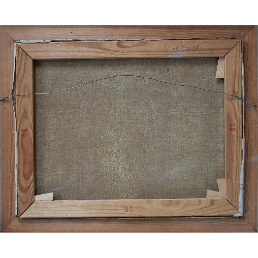 Verso back of Xenos painting showing canvas Swedish provenance
