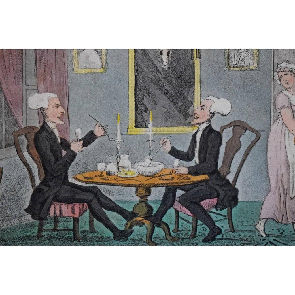 Detail maids watching Doctor Syntax counterpart scene 1820