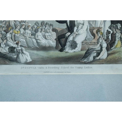 Thomas Rowlandson etching print entitled Doctor Syntax Visits a Boarding School for Young Ladies Winckelmann Gallery