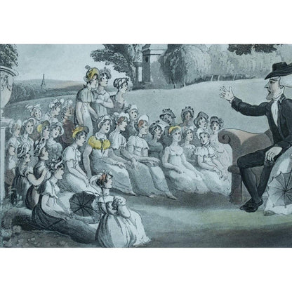 Thomas Rowlandson etching print entitled Doctor Syntax Visits a Boarding School for Young Ladies Winckelmann Gallery