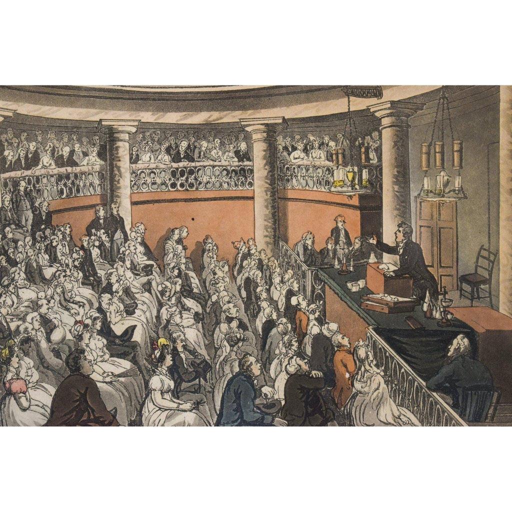 Detail view of figures and architecture Surrey Institution Rowlandson 1809
