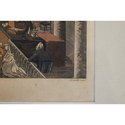 Thomas Rowlandson etching print entitled Surrey Institution Winckelmann Gallery