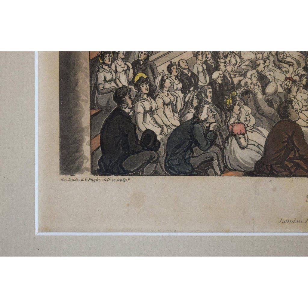 Artist signature detail Rowlandson and Pugin del et sculp lower margin
