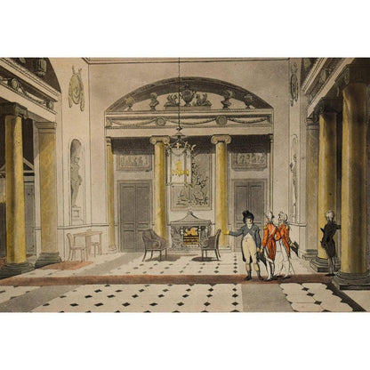Thomas Rowlandson etching print entitled The Hall Carlton House Winckelmann Gallery