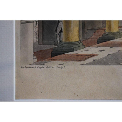 Thomas Rowlandson etching print entitled The Hall Carlton House Winckelmann Gallery