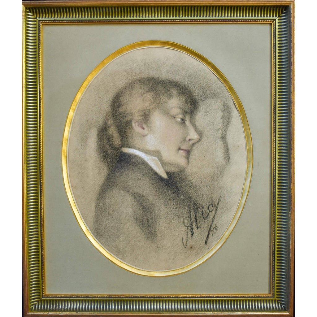 Alice Lefevre 1881 self-portrait pastel young woman reclining
