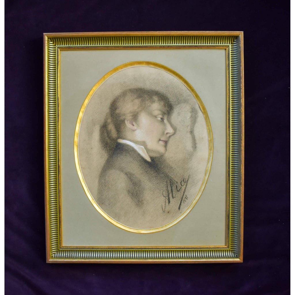 Lefevre French pastel portrait woman profile Académie Julian 1881
