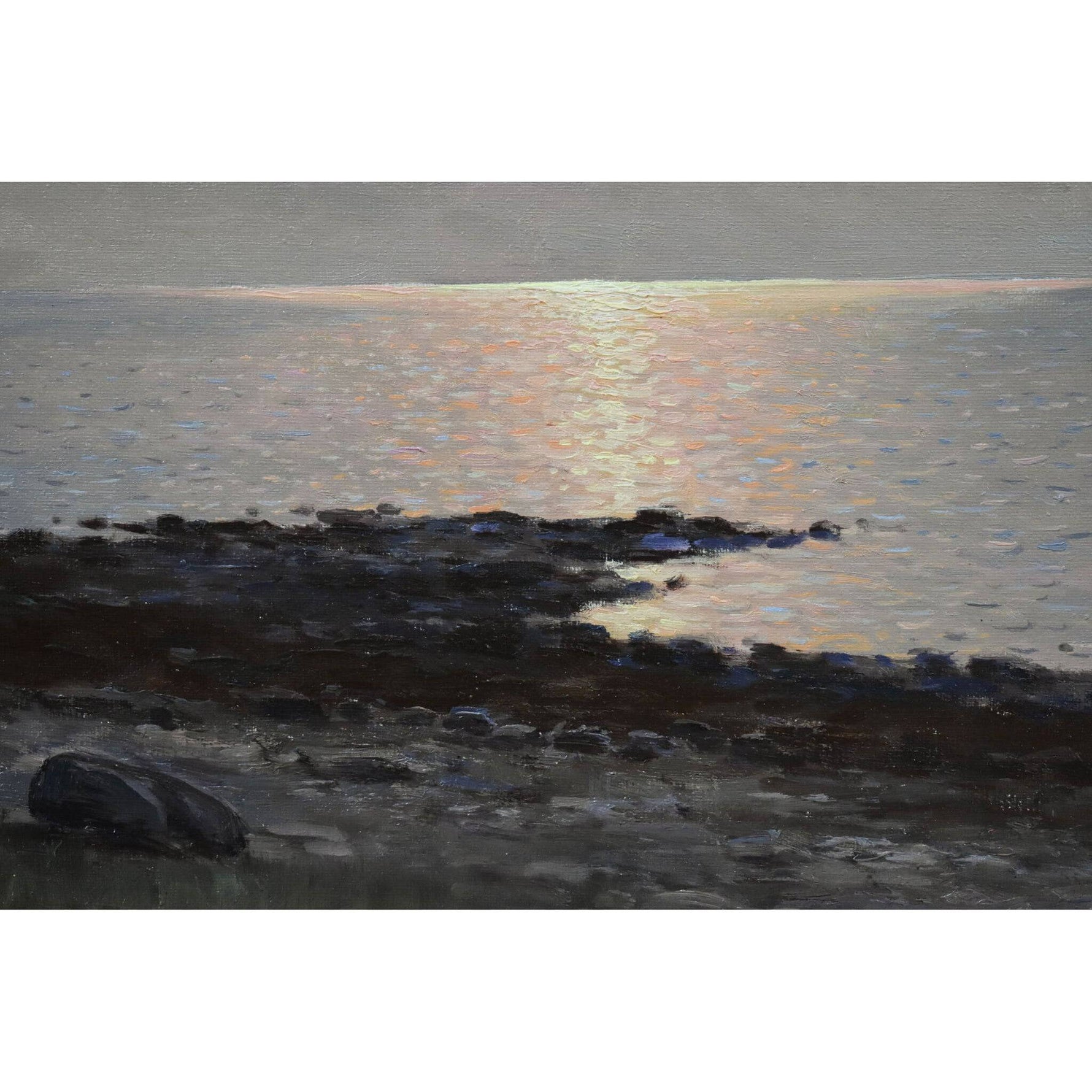 Anshelm Dahl oil painting depicting a sunset coastal landscape Winckelmann Gallery