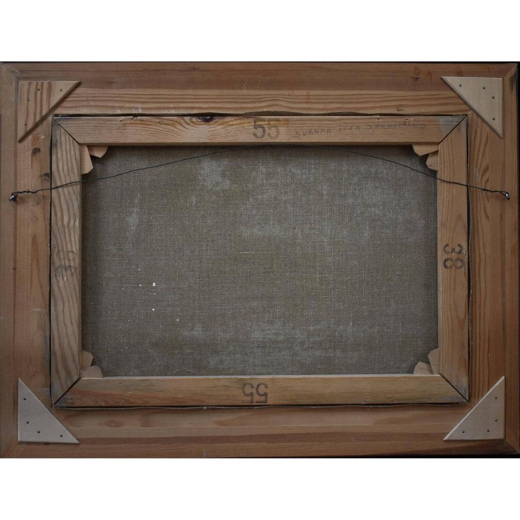 Verso back of Lidqvist painting showing canvas Swedish provenance
