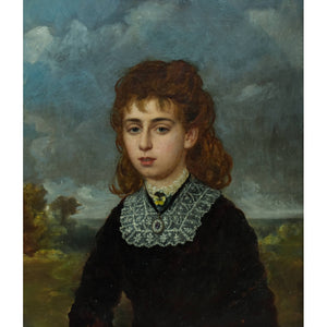 Antique painting portrait of Oceana Blanche Lega-Weekes made in 1878 by Arthur Miles, for sale at Winckelmann Gallery