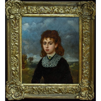 Antique painting portrait of Oceana Blanche Lega-Weekes made in 1878 by Arthur Miles, for sale at Winckelmann Gallery