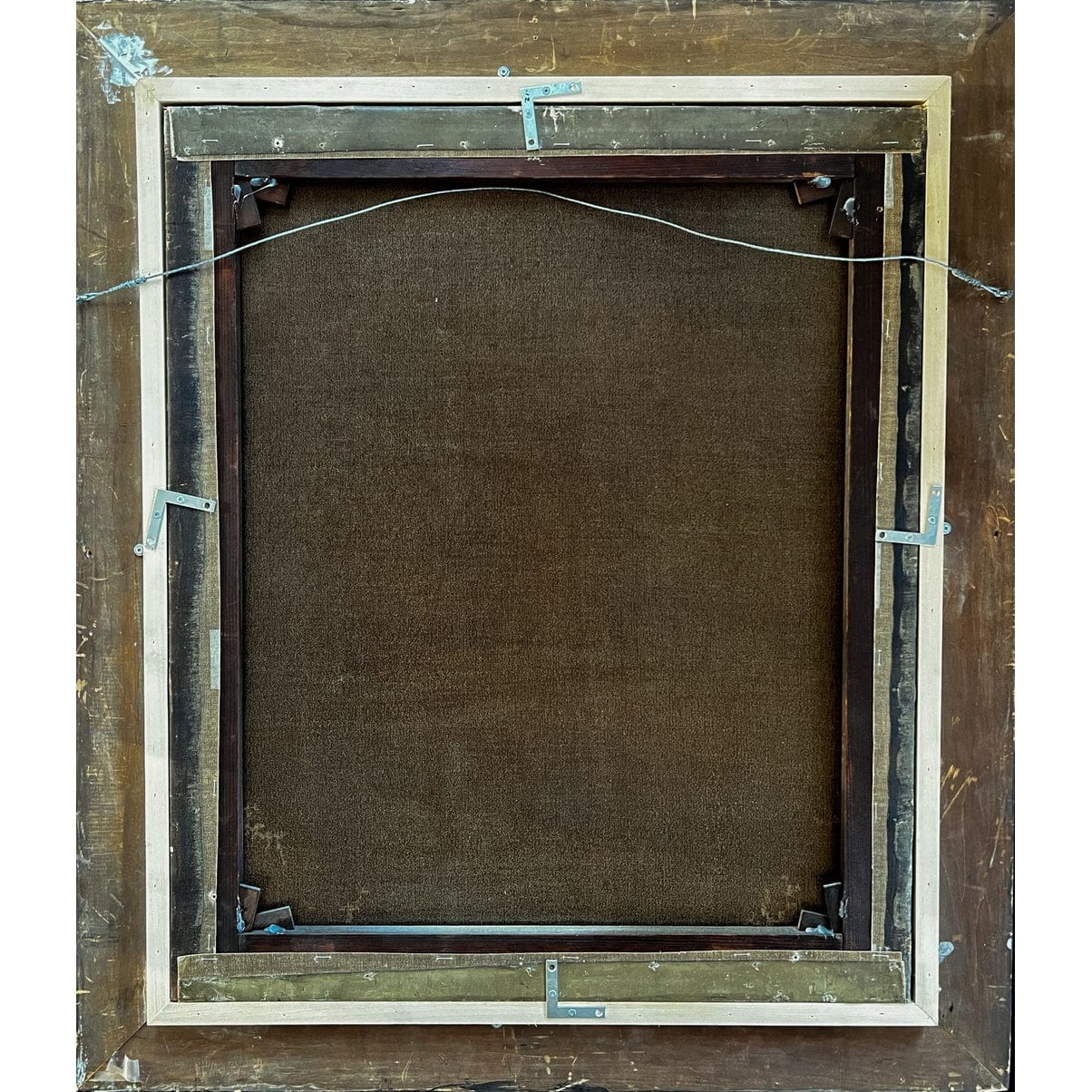 Verso back of Miles painting showing relined canvas Ottawa provenance
