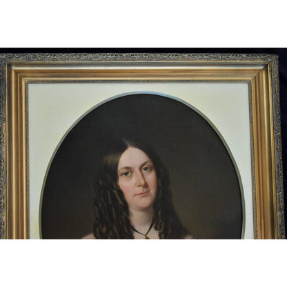 Portrait of Charlotte Waddell by Arthur Miles, 1867, Victorian oil painting for sale at Winckelmann Gallery.
