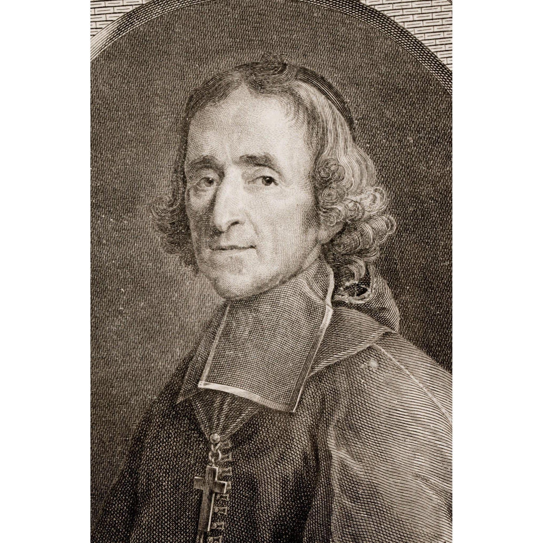 Augustin de Saint Aubin copper etching portrait of François Fenelon Winckelmann Gallery