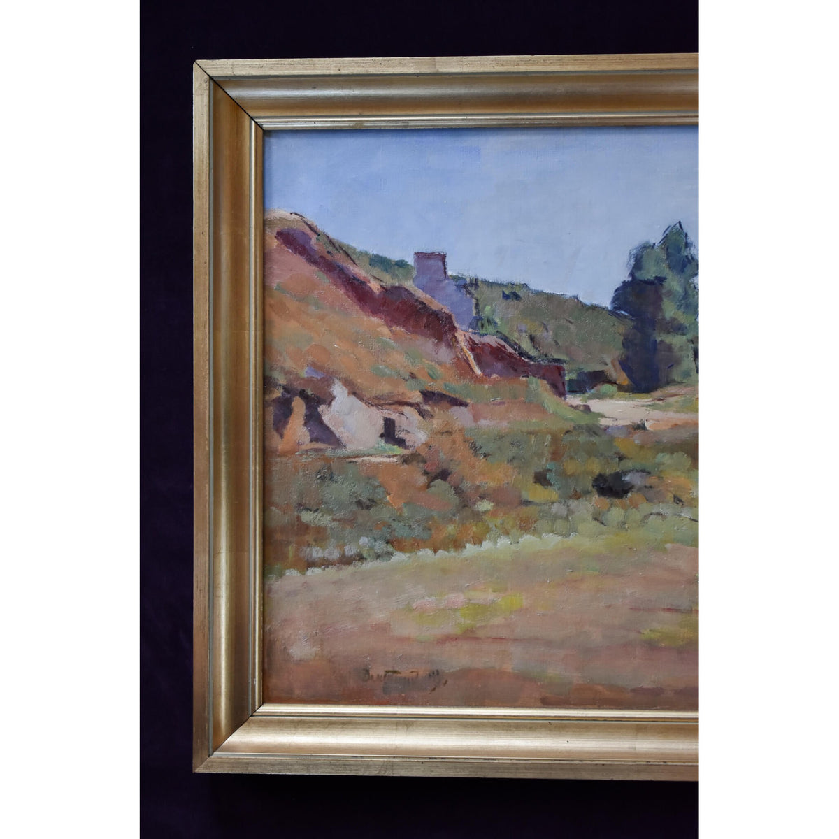 Post-impressionist landscape oil painting by Bertrand Py depicting an old farm in Brittany for sale at Winckelmann Gallery