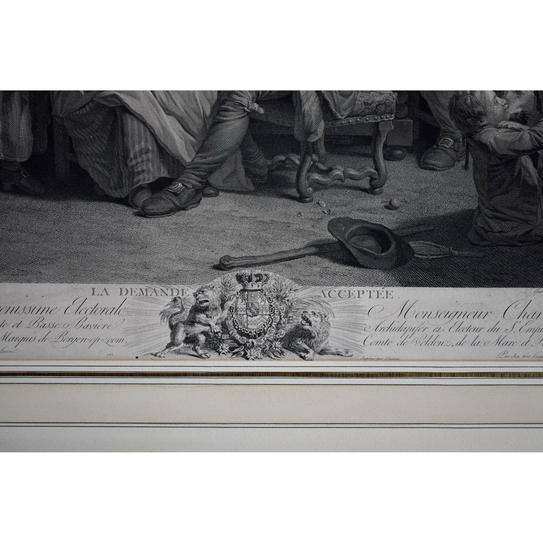 Charles Bervic engraving scene entitled The Request Granted Winckelmann Gallery