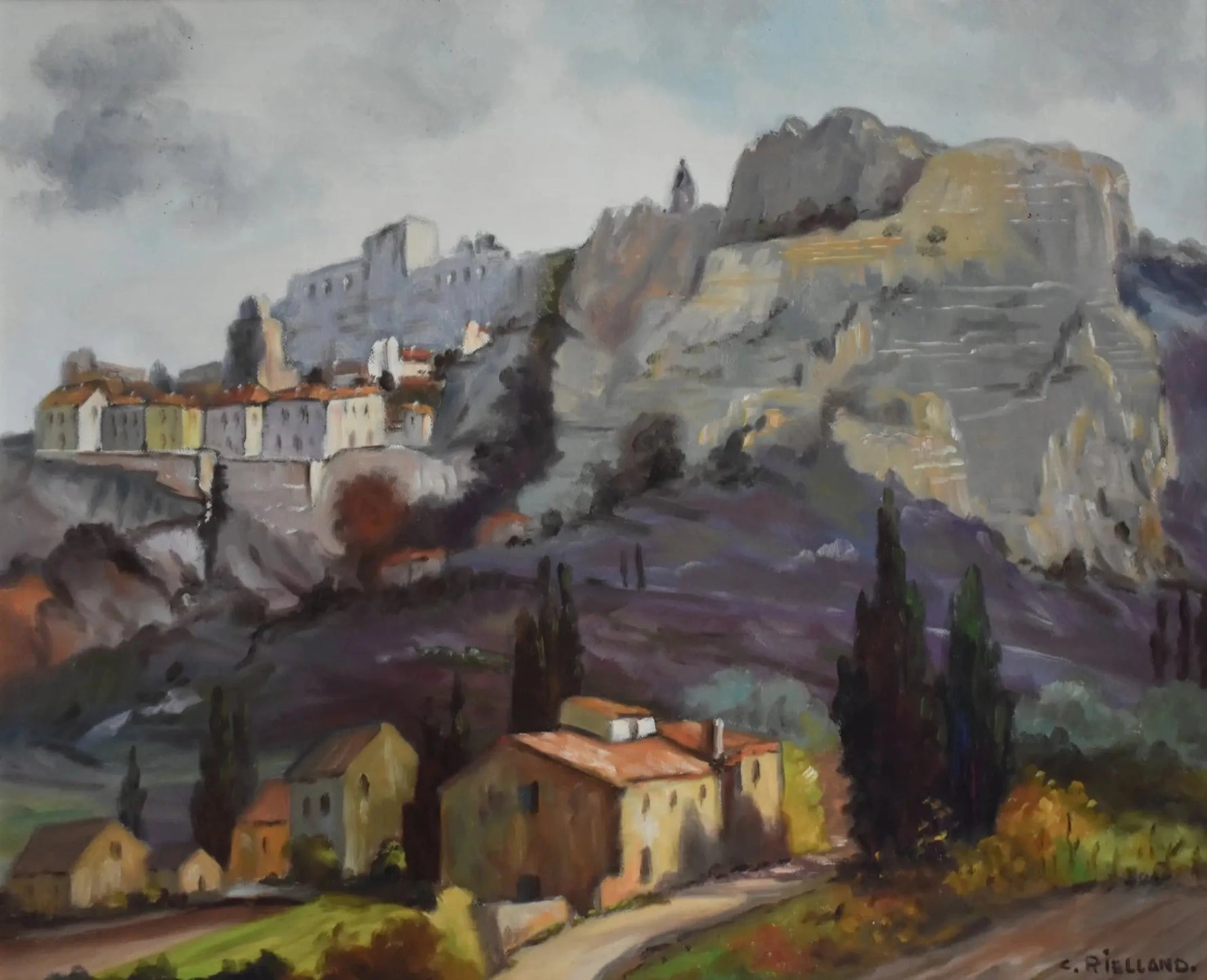 Christophe Rielland Provence Village landscape - Winckelmann Gallery