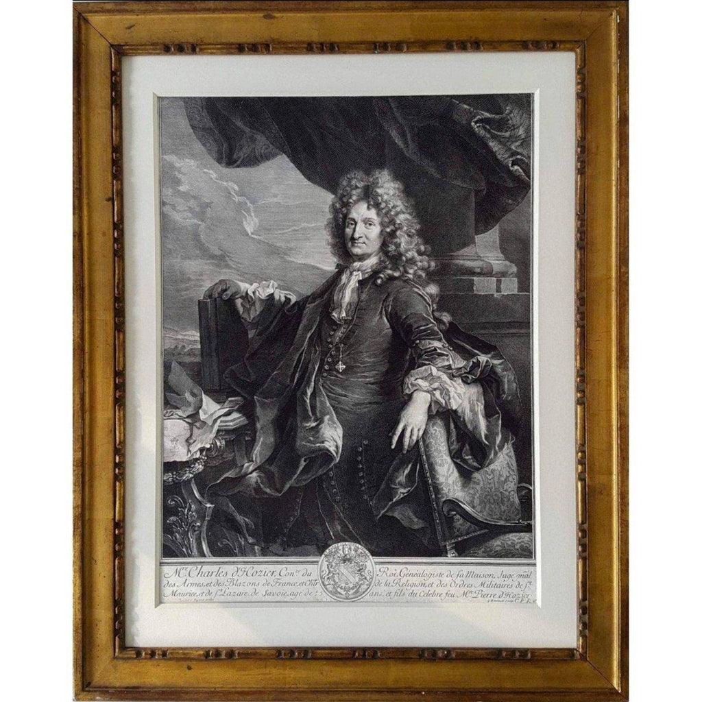 Charles d'Hozier portrait Edelinck after Rigaud framed 1691