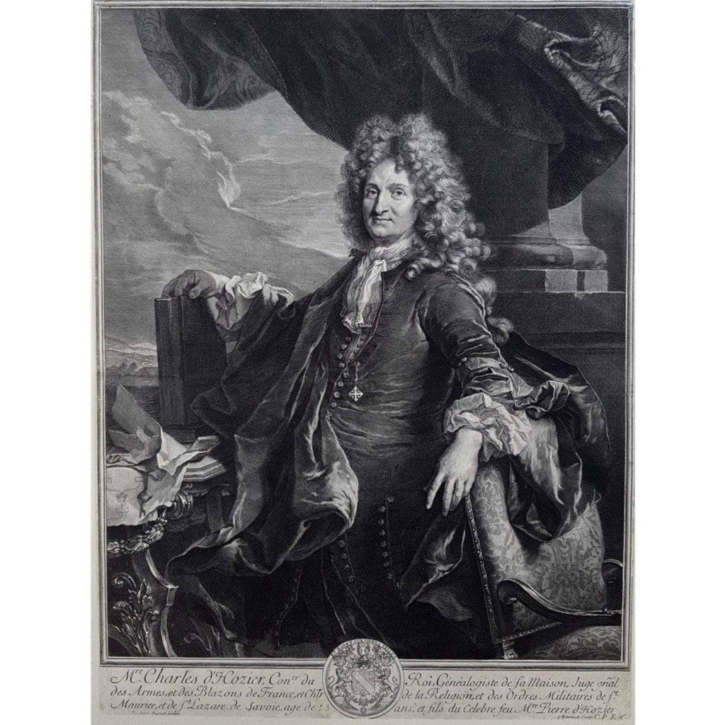 Charles d'Hozier full portrait engraving Edelinck 1