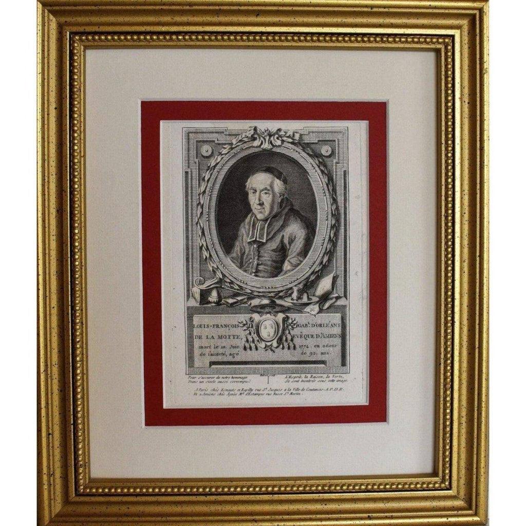 François Hubert 1780 engraving Louis d'Orléans Bishop of Amiens full view
