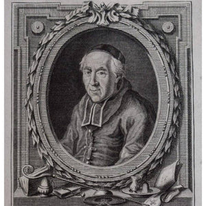 Antique portrait engraving of Louis of Orleans de la Motte, circa 1780, by François Hubert, for sale at Winckelmann Gallery