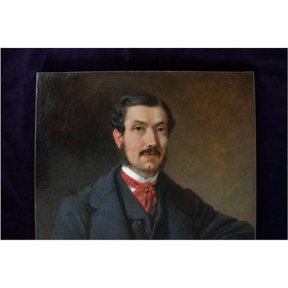 Antique oil painting of Franz Sterrer depicting a portrait of a distinguished gentleman for sale at Winckelmann Gallery.