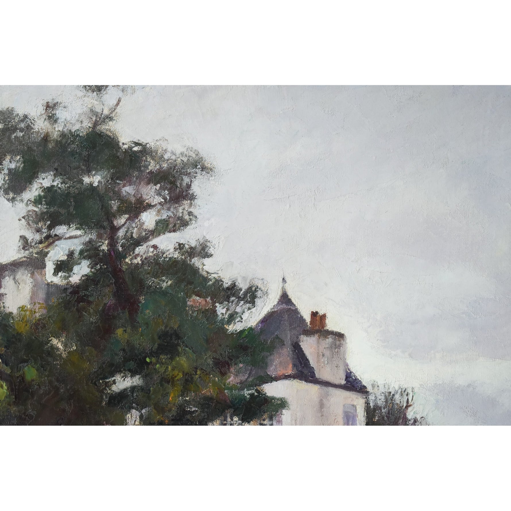 Post-impresionist landscape painting by Georges Pacouil depicting a country house in Brittany for sale at Winckelmann Gallery