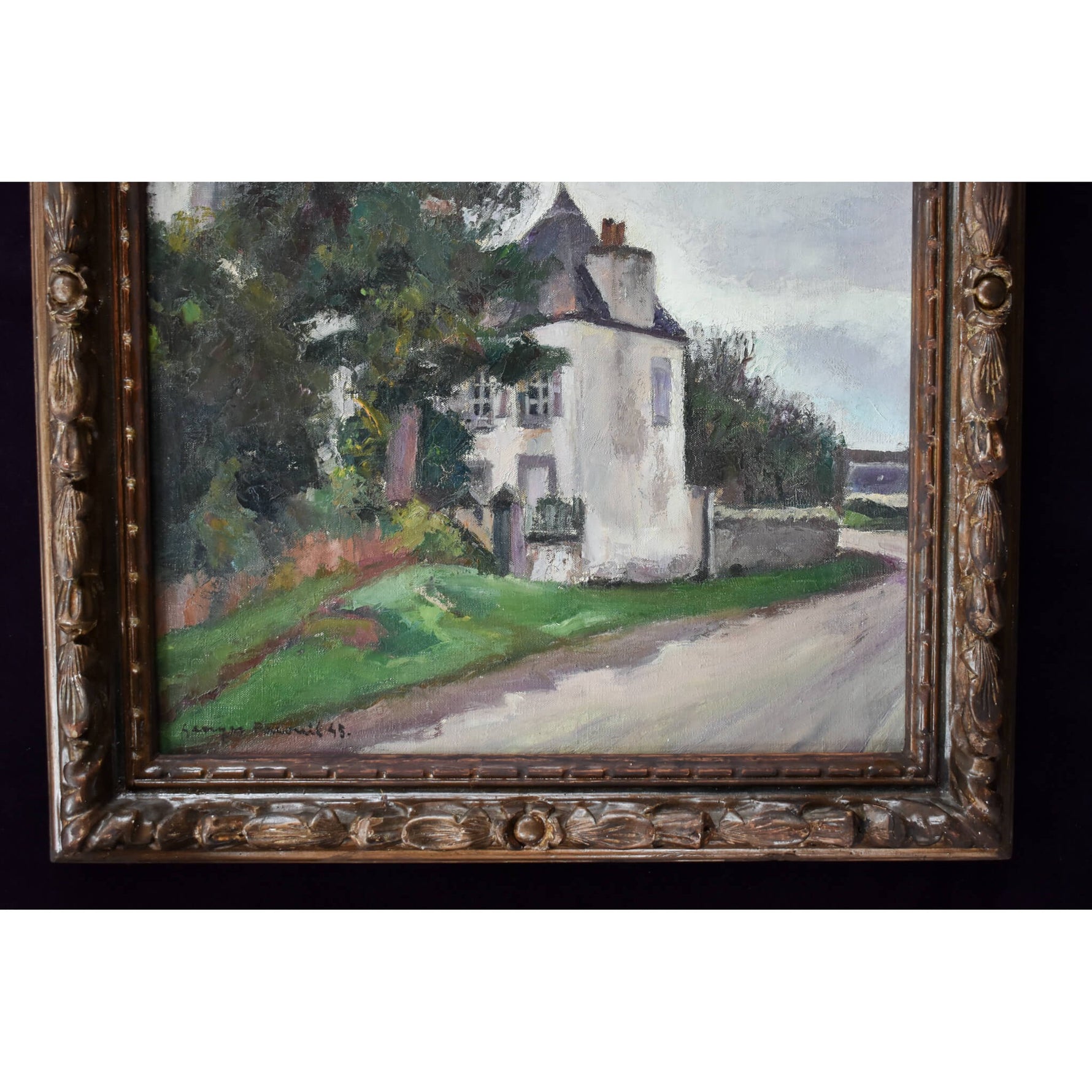 Post-impresionist landscape painting by Georges Pacouil depicting a country house in Brittany for sale at Winckelmann Gallery