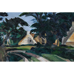 Georges Pacouil oil painting depicting a village landscape Winckelmann Gallery