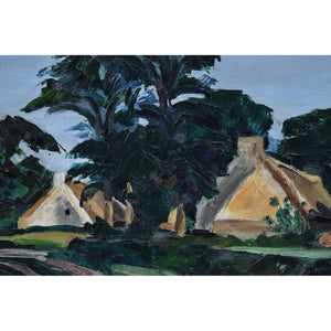 Georges Pacouil oil painting depicting a village landscape Winckelmann Gallery