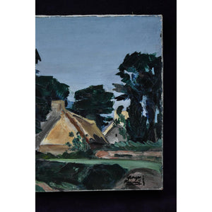 Georges Pacouil oil painting depicting a village landscape Winckelmann Gallery