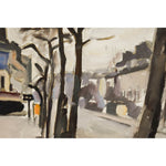 Georges Pacouil oil painting depicting a Paris Sstreet in winter  Winckelmann Gallery