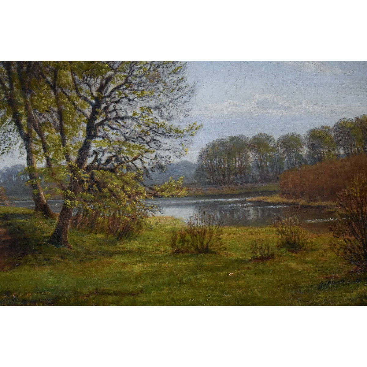 Godtfred Rump oil painting depicting a river landscape Winckelmann Gallery