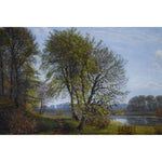 Godtfred Rump oil painting depicting a river landscape Winckelmann Gallery