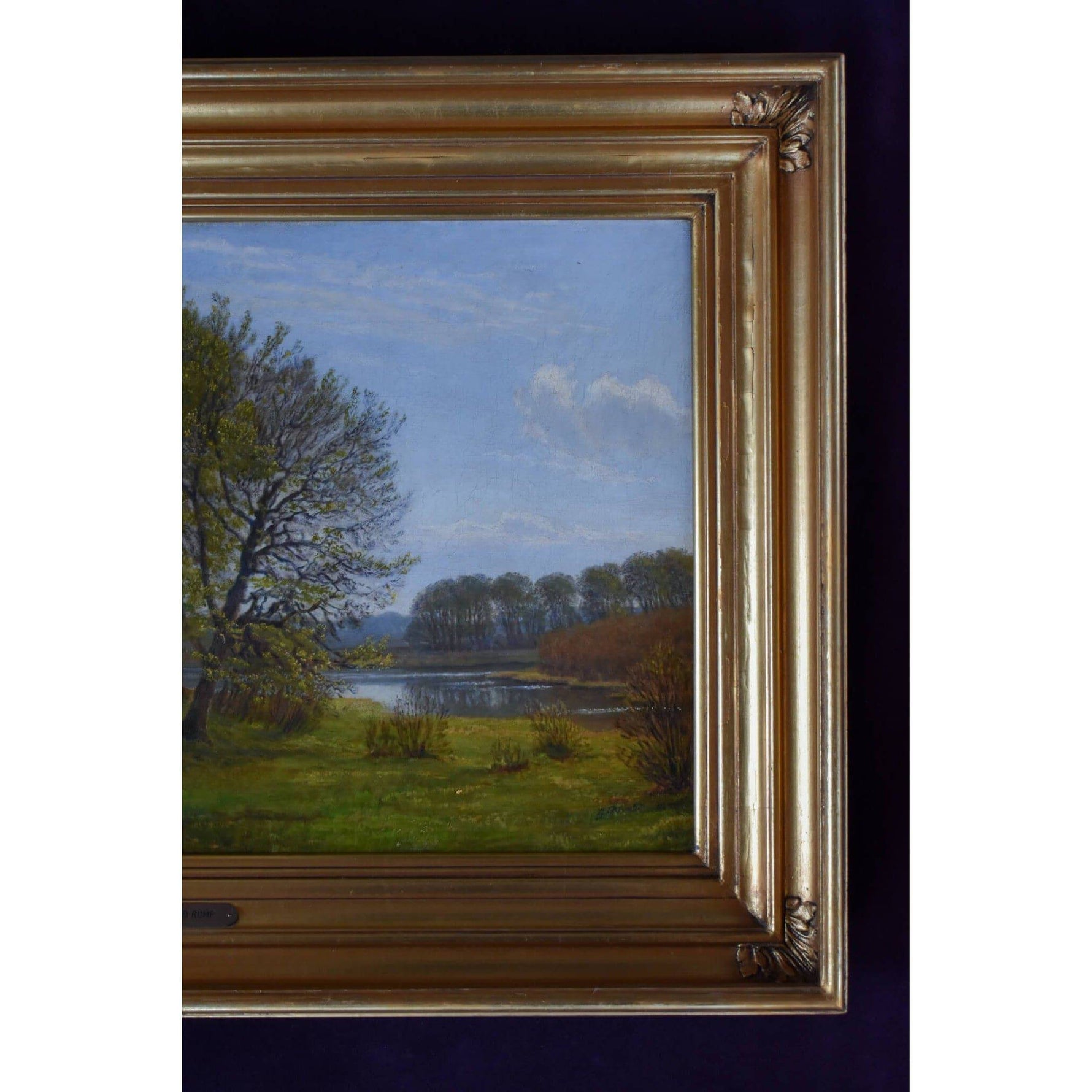 Godtfred Rump oil painting depicting a river landscape Winckelmann Gallery