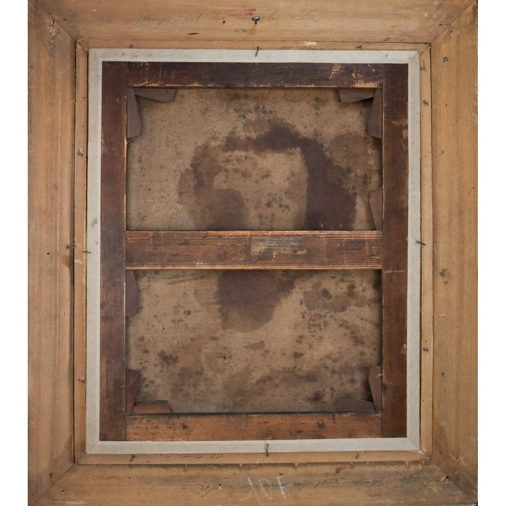 Verso back of Bellangé painting showing canvas France 1865
