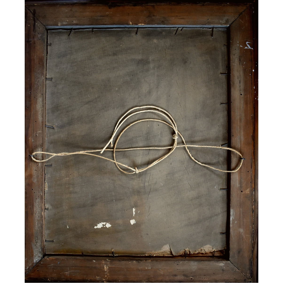 Verso back of Ilda von Ernst-Lange 1932 painting showing frame
