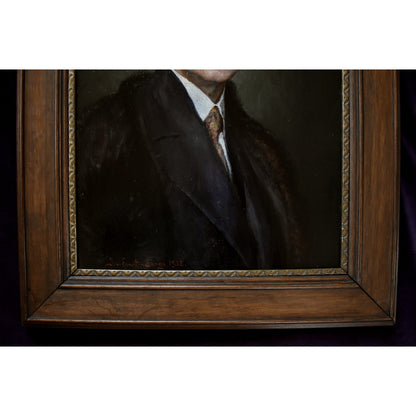 1932 oil portrait painting distinguished gentleman Ilda von Ernst-Lange vintage art