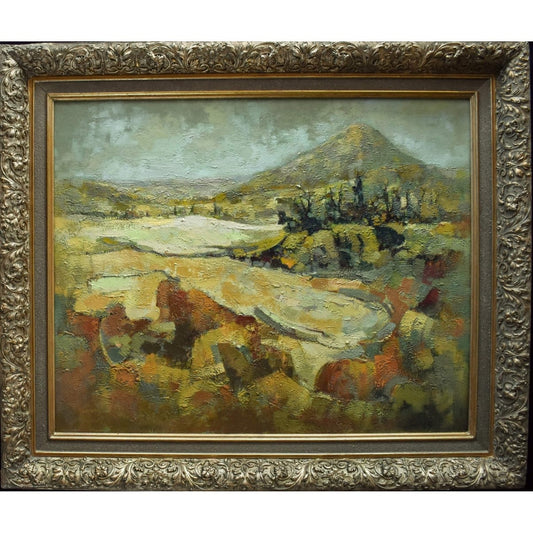 Vintage oil painting of Jacques Sokol depicting a Provence landscape for sale at Winckelmann Gallery