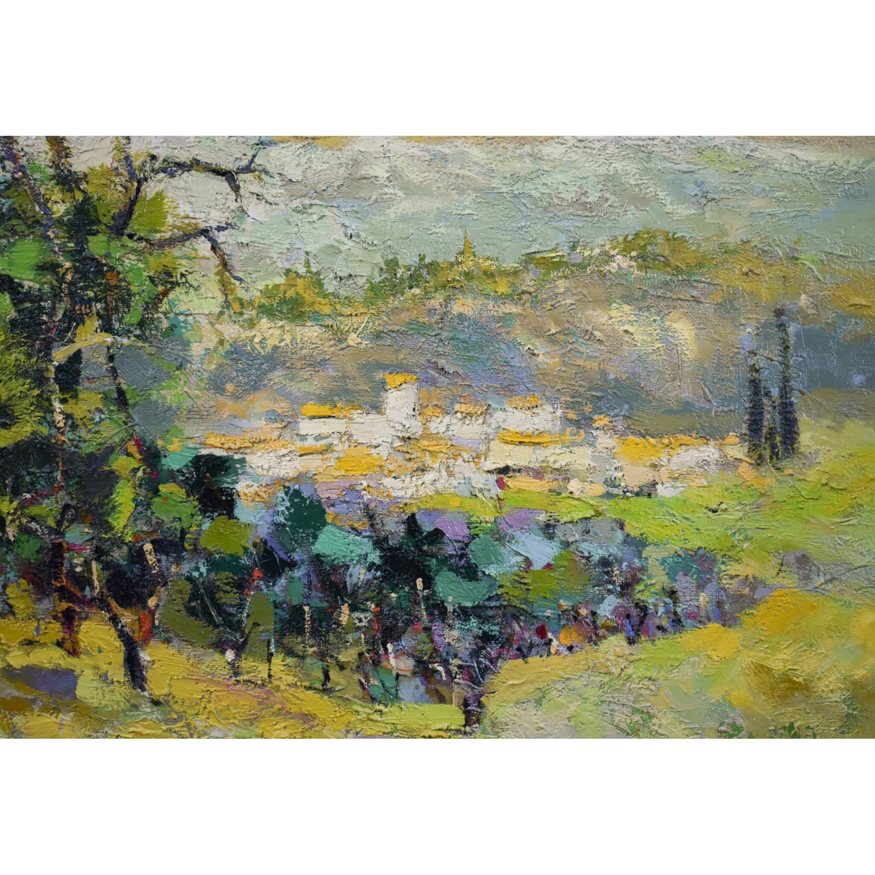 Mid century post-impressionist oil painting landscape of Haute Provence by Jacques Sokol for sale at Winckelmann Gallery