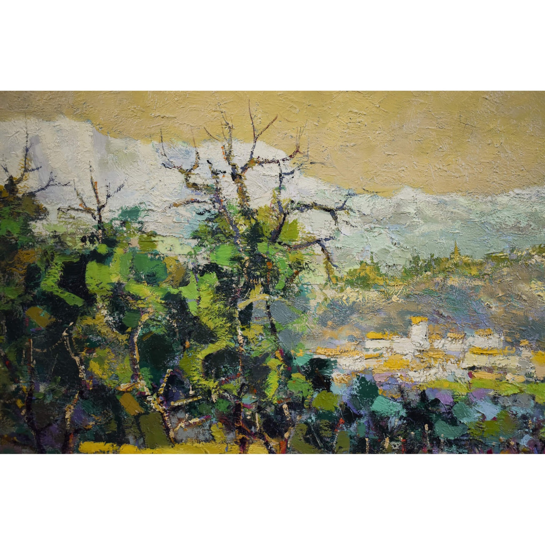 Mid century post-impressionist oil painting landscape of Haute Provence by Jacques Sokol for sale at Winckelmann Gallery