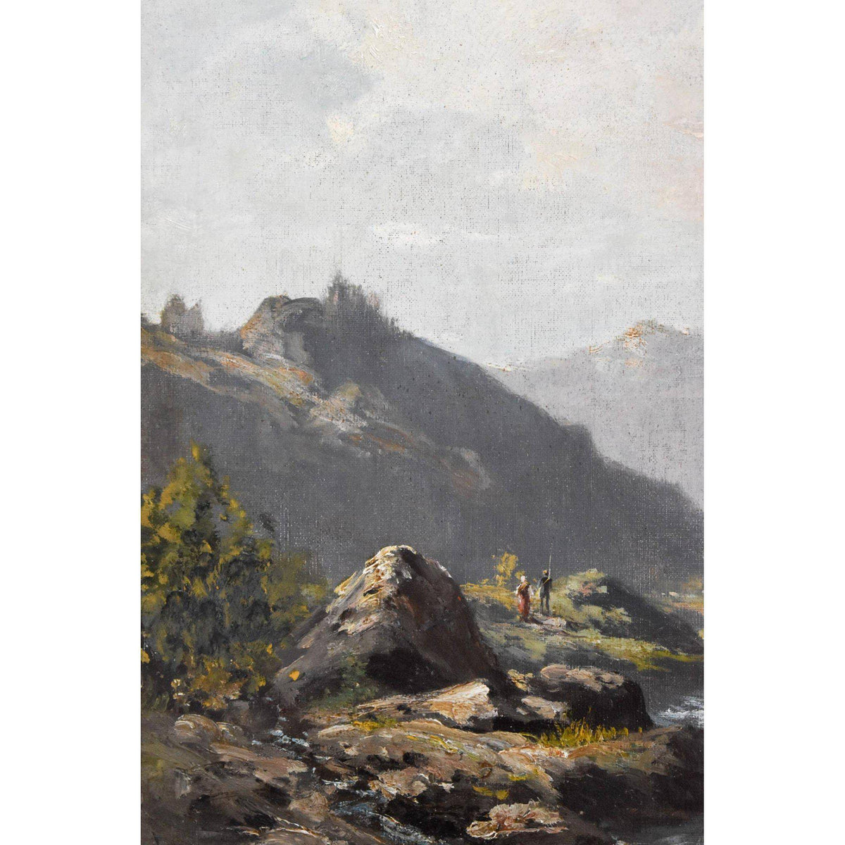 Leberecht Lortet oil painting depicting a mountain landscape Winckelmann Gallery