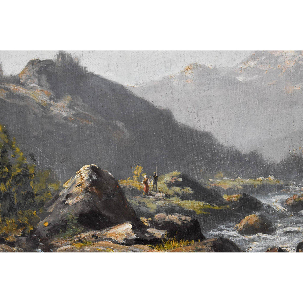 Leberecht Lortet oil painting depicting a mountain landscape Winckelmann Gallery