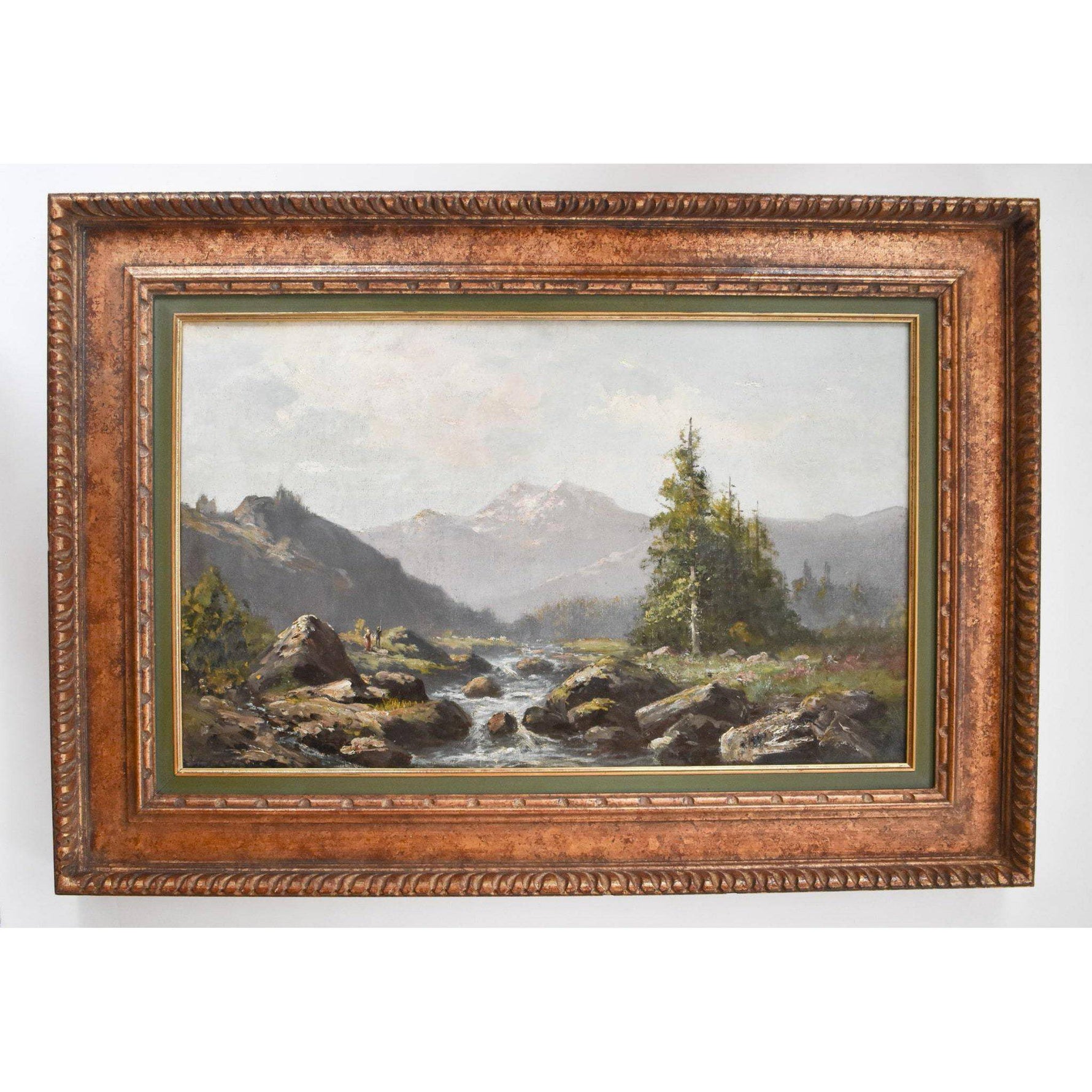 Leberecht Lortet oil painting depicting a mountain landscape Winckelmann Gallery