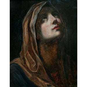 Mater Dolorosa after Guido Reni – 19th-century German School oil painting of Virgin Mary framed in antique gilded wood