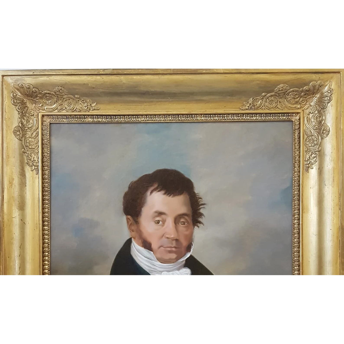 Antique portrait oil painting merchant with an elegant suit 19th century French school for sale at Winckelmann Gallery