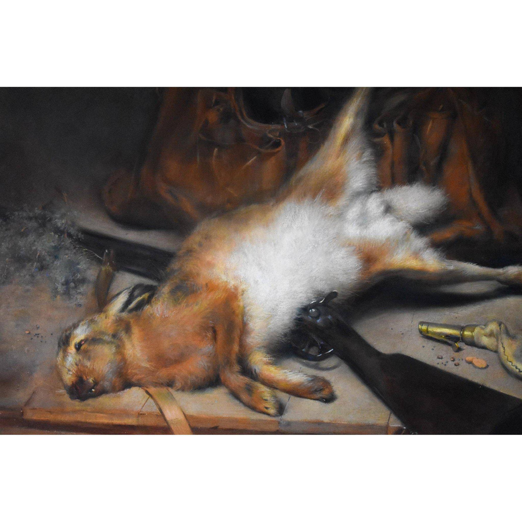 Michel Fronti pastel drawing depicting a still life with a hare Winckelmann Gallery