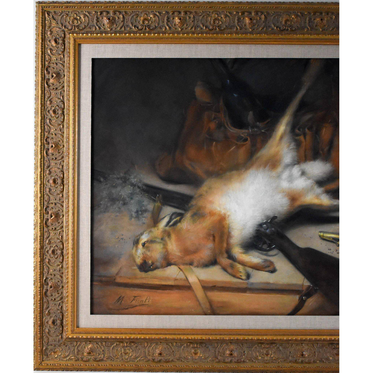 Michel Fronti pastel drawing depicting a still life with a hare Winckelmann Gallery