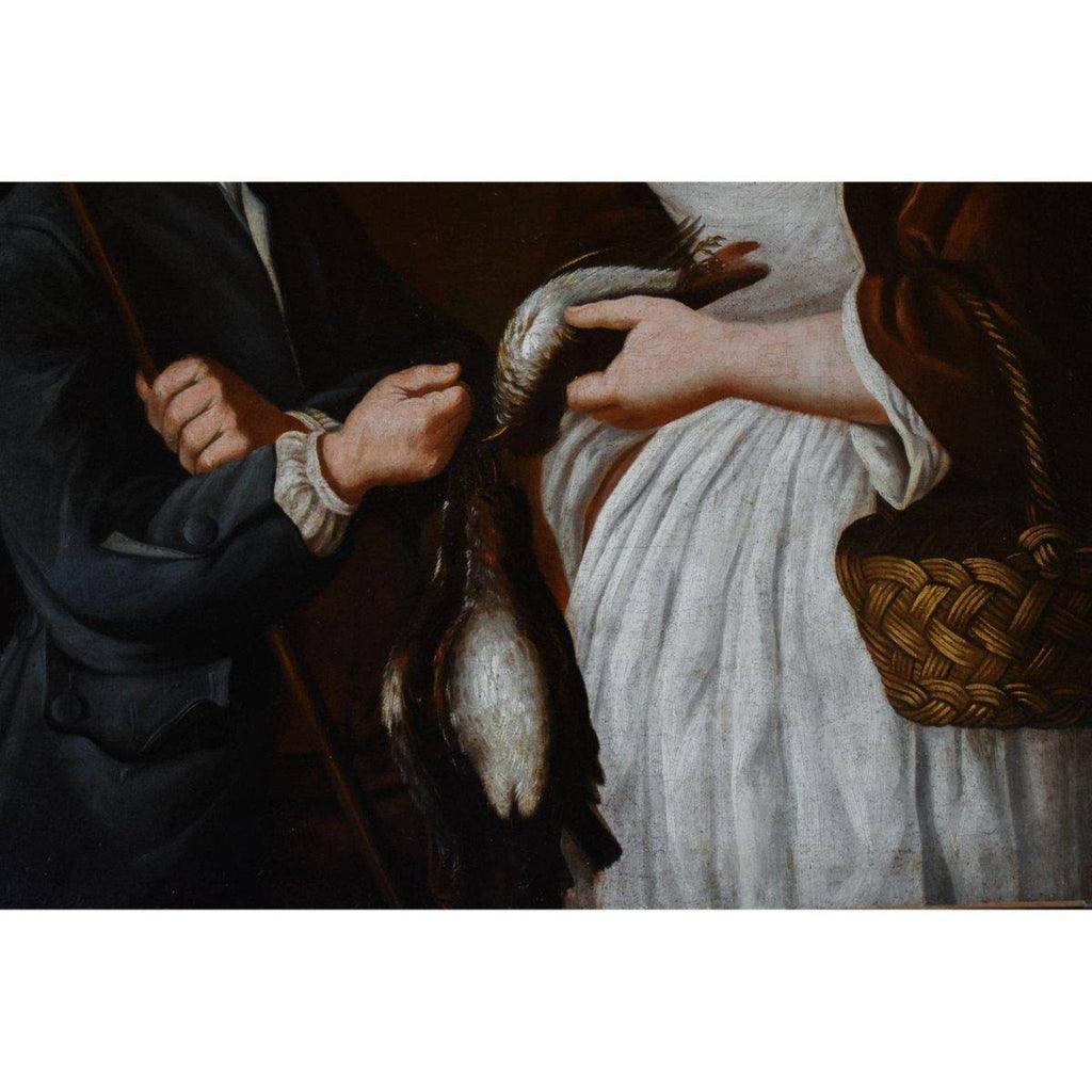 Detail of costumes and figures Nicolas Gresly 1750 French Rococo painting