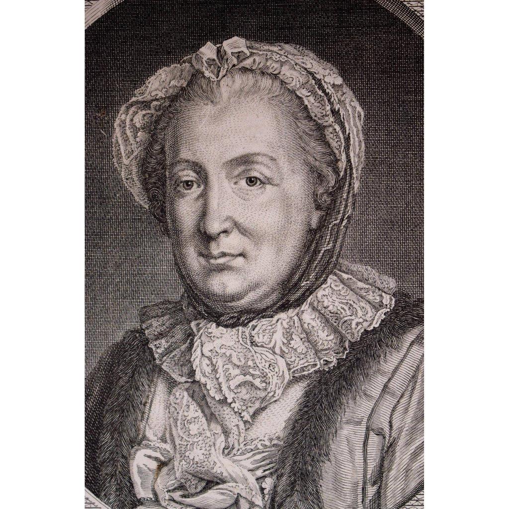 Detail of Graffigny face engraving French author 1772